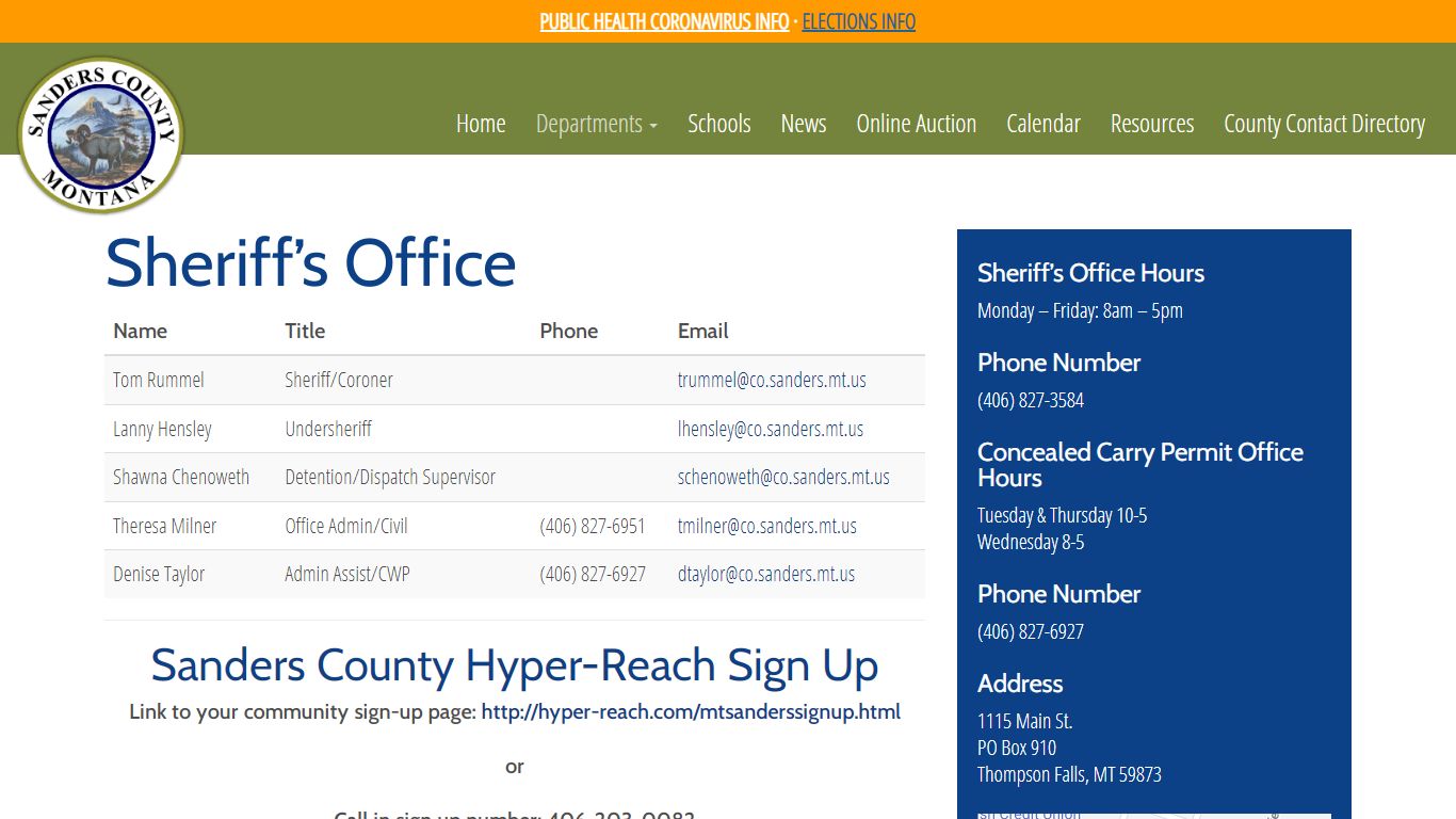 Sheriff’s Office « Sanders County